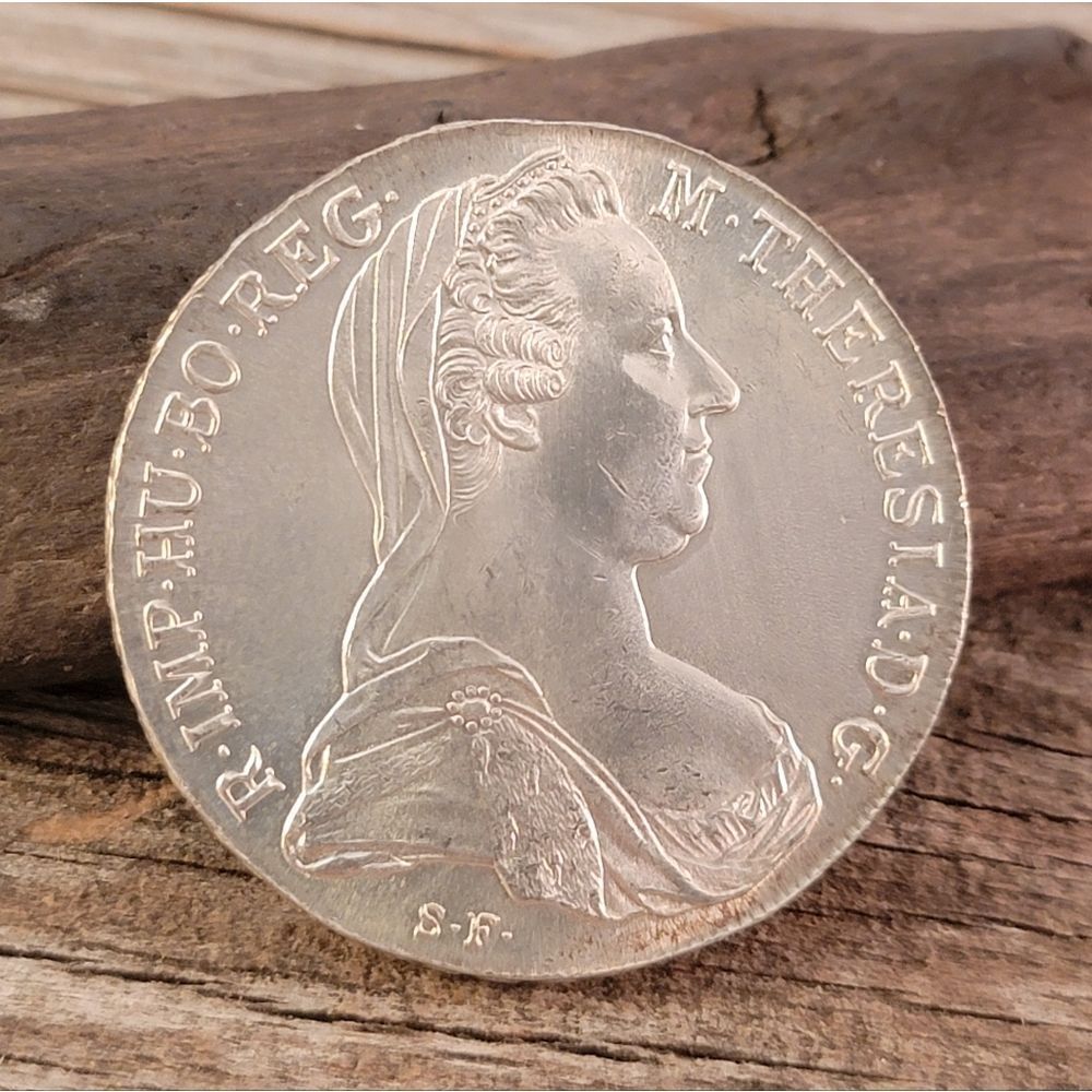 Antique Maria Theresa Thaler Silver 1780 Restrike Coin - Picture 2 of 8
